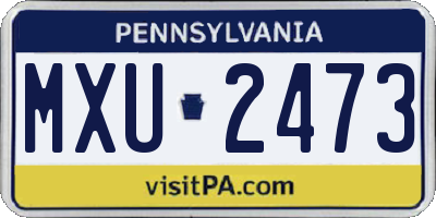 PA license plate MXU2473