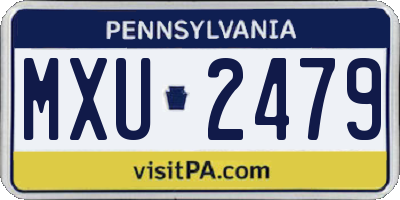 PA license plate MXU2479