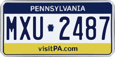 PA license plate MXU2487