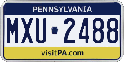 PA license plate MXU2488