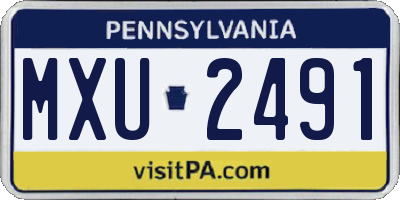 PA license plate MXU2491
