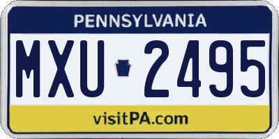 PA license plate MXU2495