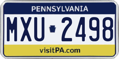 PA license plate MXU2498