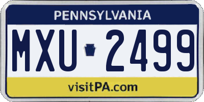 PA license plate MXU2499