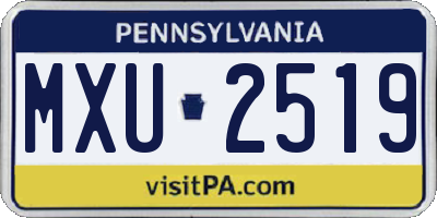 PA license plate MXU2519