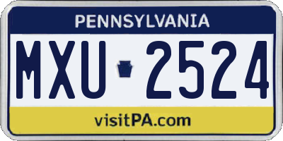 PA license plate MXU2524