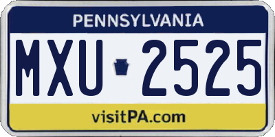 PA license plate MXU2525