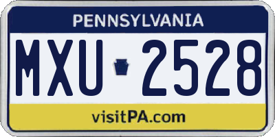 PA license plate MXU2528