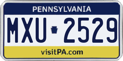 PA license plate MXU2529