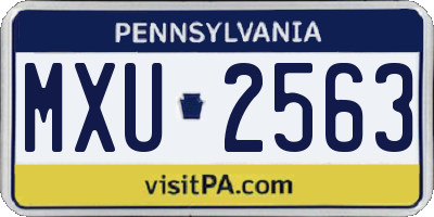 PA license plate MXU2563