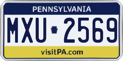 PA license plate MXU2569