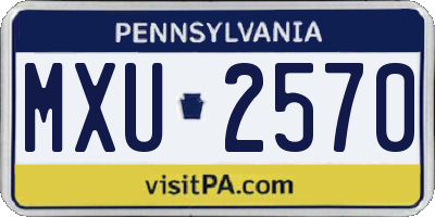 PA license plate MXU2570