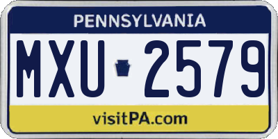 PA license plate MXU2579
