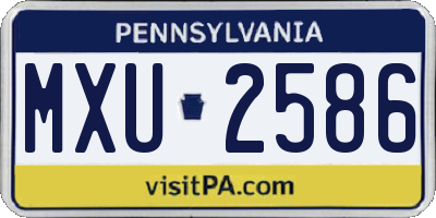 PA license plate MXU2586