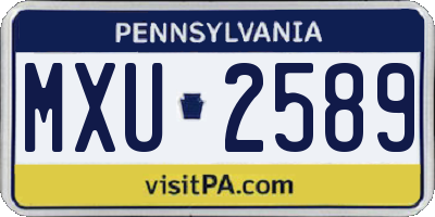 PA license plate MXU2589