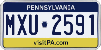 PA license plate MXU2591