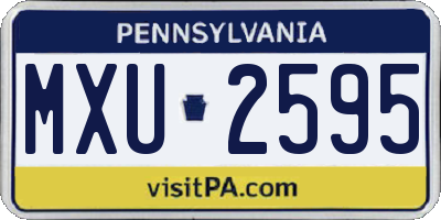 PA license plate MXU2595