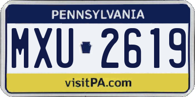 PA license plate MXU2619