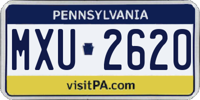 PA license plate MXU2620