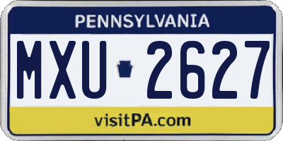 PA license plate MXU2627