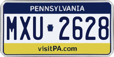 PA license plate MXU2628