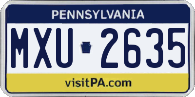 PA license plate MXU2635