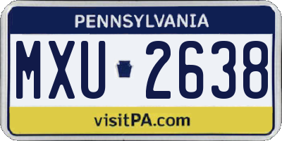 PA license plate MXU2638