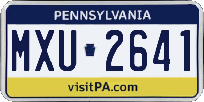 PA license plate MXU2641