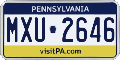 PA license plate MXU2646