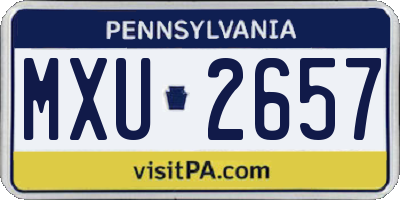 PA license plate MXU2657