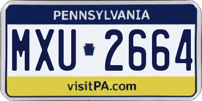 PA license plate MXU2664