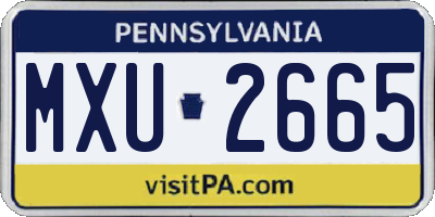 PA license plate MXU2665