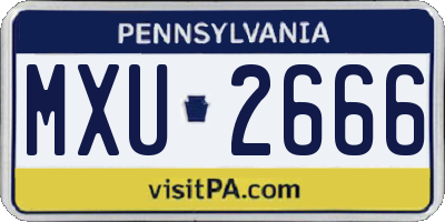 PA license plate MXU2666