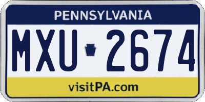 PA license plate MXU2674