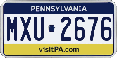 PA license plate MXU2676