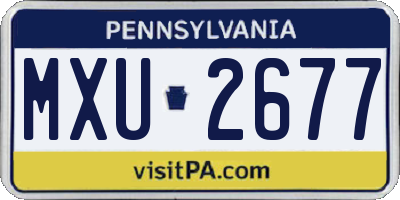 PA license plate MXU2677