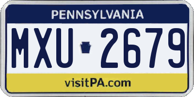 PA license plate MXU2679