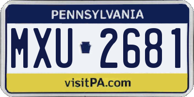 PA license plate MXU2681