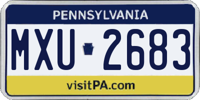 PA license plate MXU2683