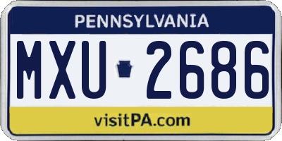 PA license plate MXU2686