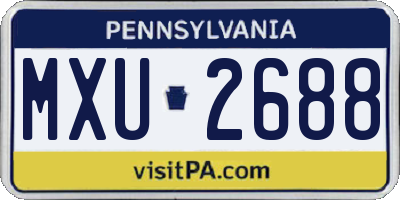 PA license plate MXU2688