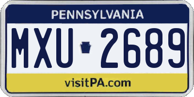 PA license plate MXU2689