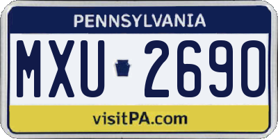 PA license plate MXU2690