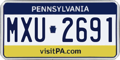 PA license plate MXU2691