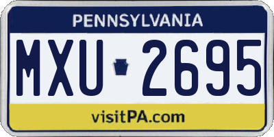 PA license plate MXU2695