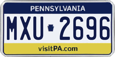 PA license plate MXU2696