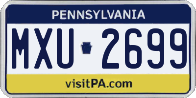 PA license plate MXU2699