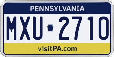 PA license plate MXU2710