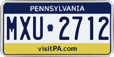 PA license plate MXU2712