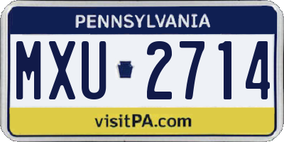 PA license plate MXU2714